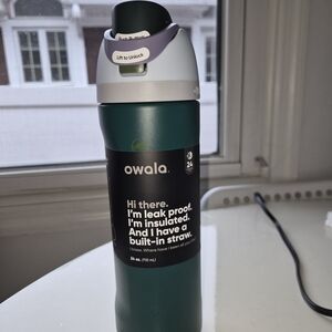 Owala Green Insulated Water Bottle with Built-in Straw